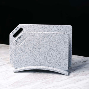 "GRAY" STONY SET Dirty Sand premium stone-look hygienic cutting board by Stony — Foto
