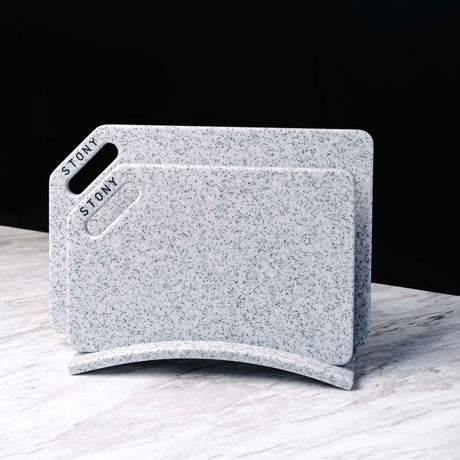 "GRAY" STONY SET Dirty Sand premium stone-look hygienic cutting board by Stony — Foto