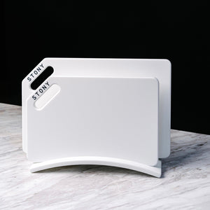 "WHITE" STONY SET Pure White premium stone-look hygienic cutting board by Stony — Foto