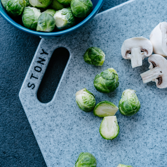 "GRAY" STONY SET Dirty Sand premium stone-look hygienic cutting board by Stony — Foto