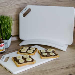"WHITE" STONY SET Pure White premium stone-look hygienic cutting board by Stony — Foto