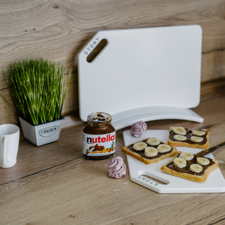 "WHITE" STONY SET Pure White premium stone-look hygienic cutting board by Stony — Foto